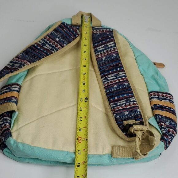 LEAPER SOUTHWEST MINT GREEN ASIAN JAPAN LAPTOP COMPUTER TRAVEL BACKPACK - Picture 4 of 5